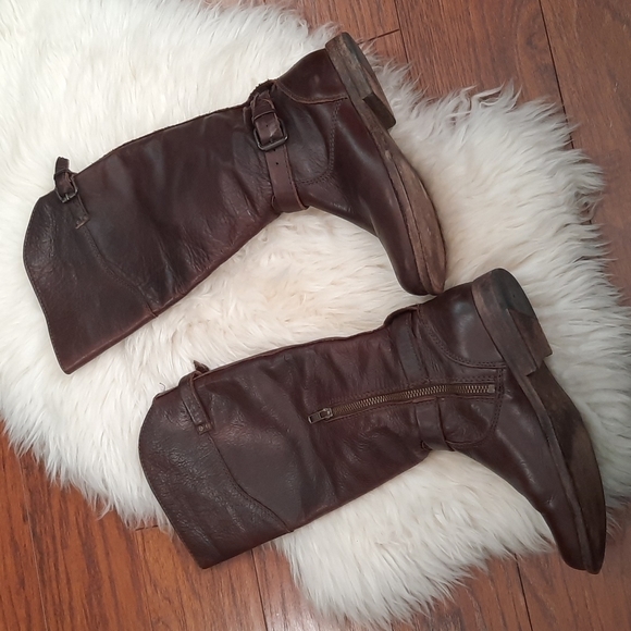 Frye Phillips Riding Brown Leather Boots - Picture 4 of 7